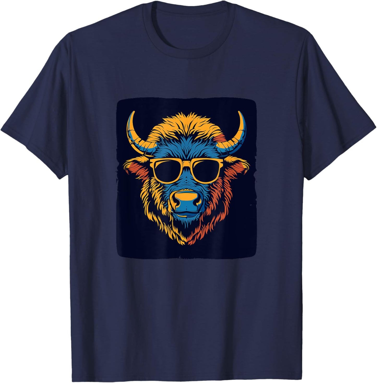 Cool looking Bison with Sunglasses Costume for Man and Woman T-Shirt - T-Shirt | Navy
