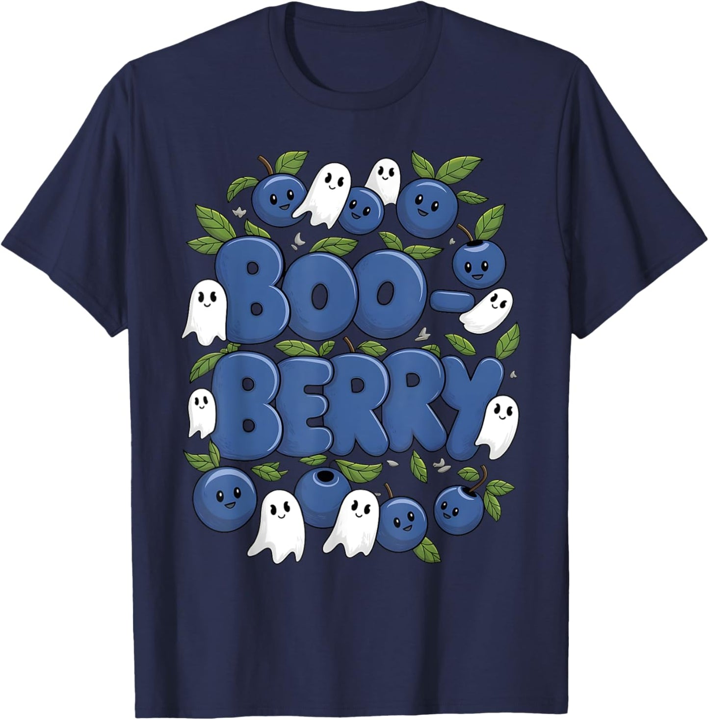 Boo Berry Blueberry Halloween Funny Ghost Costume Boys Girls T-Shirt - T-Shirt | Navy