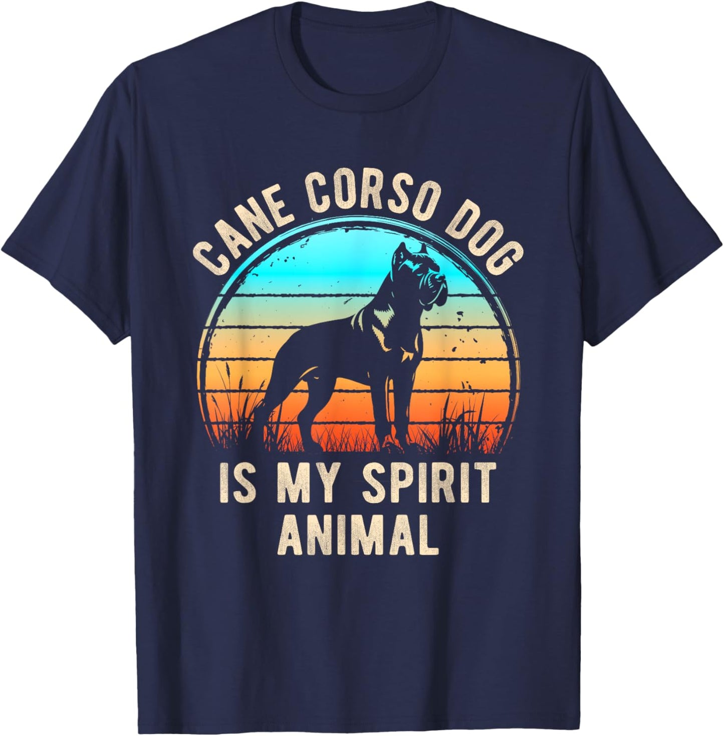 Cane Corso Dog Is My Spirit Animal Retro Dog Lovers T-Shirt - T-Shirt | Navy