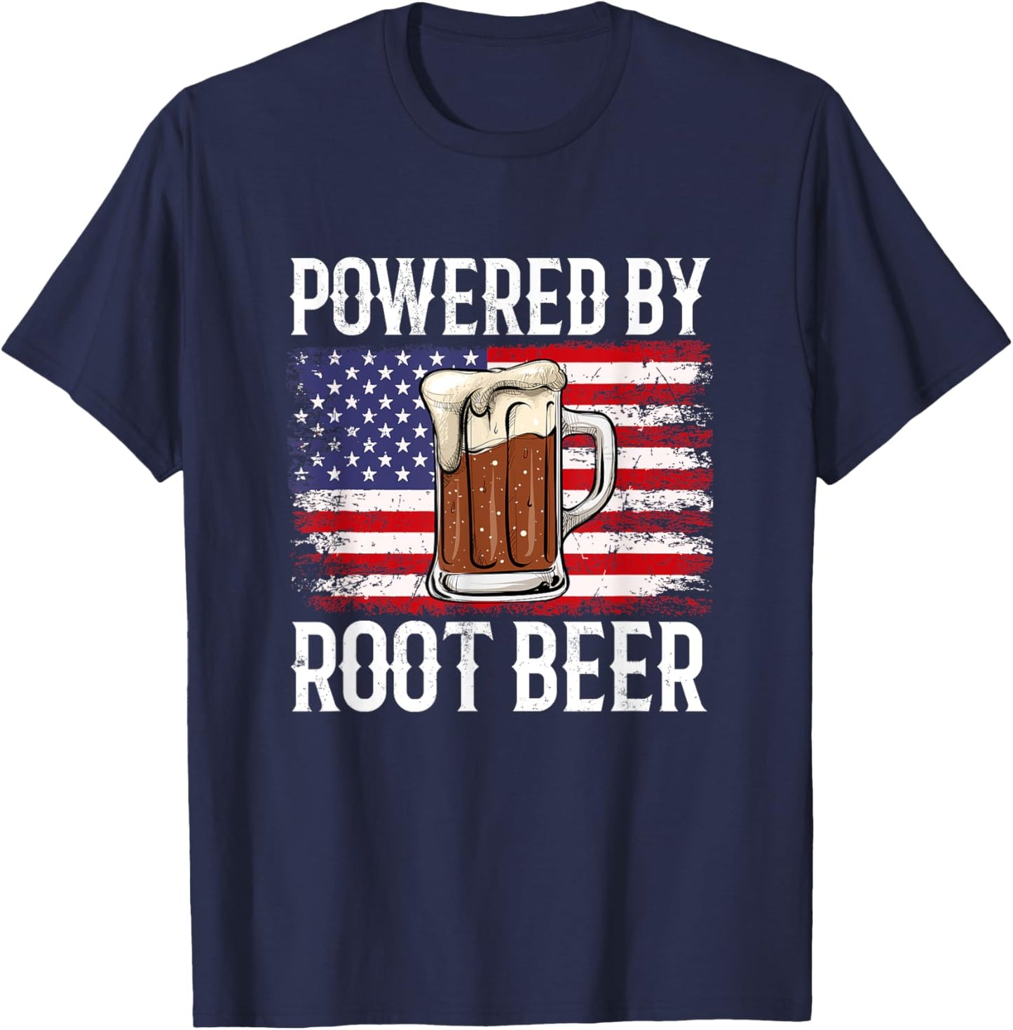 Powered by root beer, root beer T-Shirt - T-Shirt | Navy