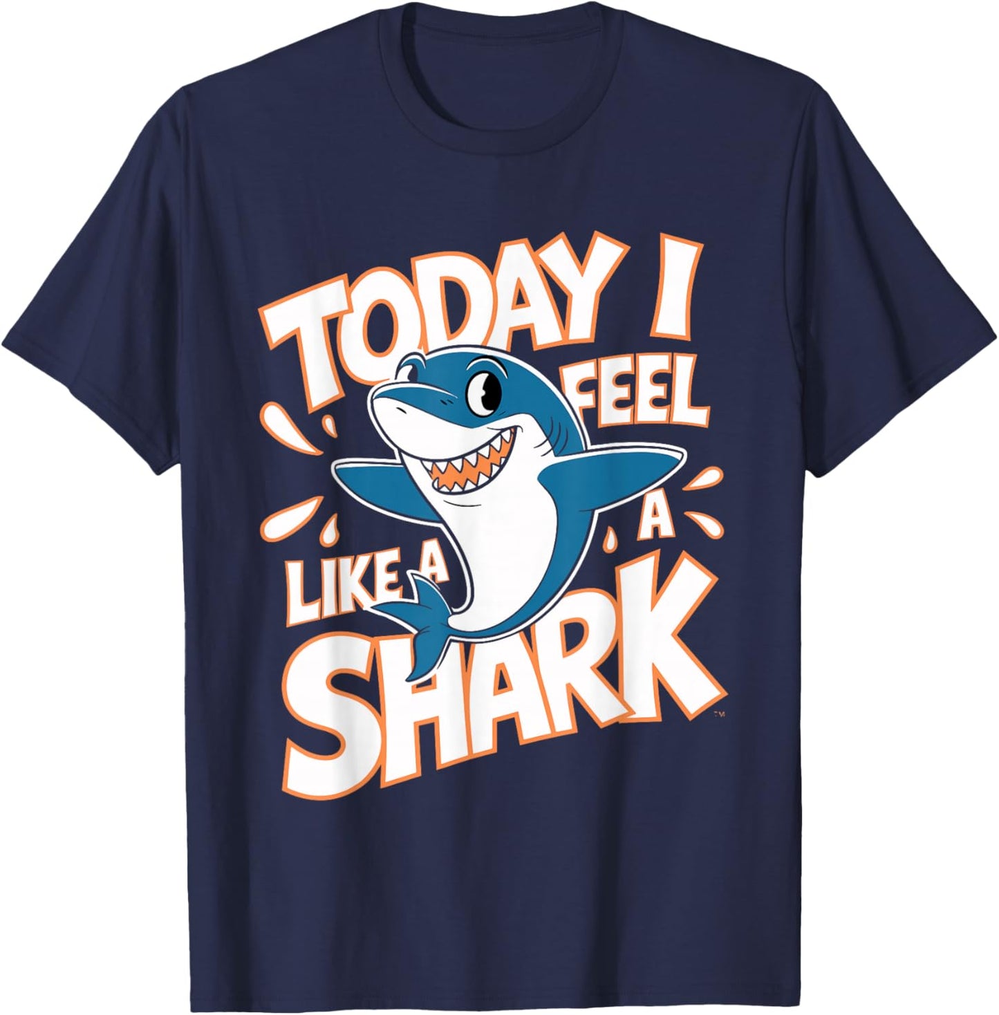 Today I feel like a Shark Design for Children | Kids Shark T-Shirt - T-Shirt | Navy