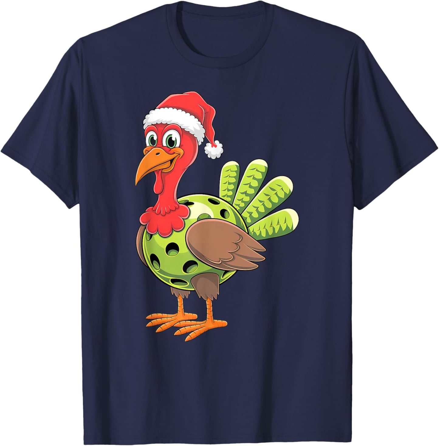 Thanksgiving Turkey Playing Pickleball Pickle ball Lover fun T-Shirt - T-Shirt | Navy