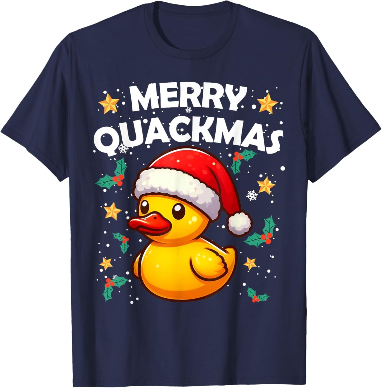 Merry Duckmas Rubber Ducky Christmas Funny Rubber Duck T-Shirt - T-Shirt | Navy