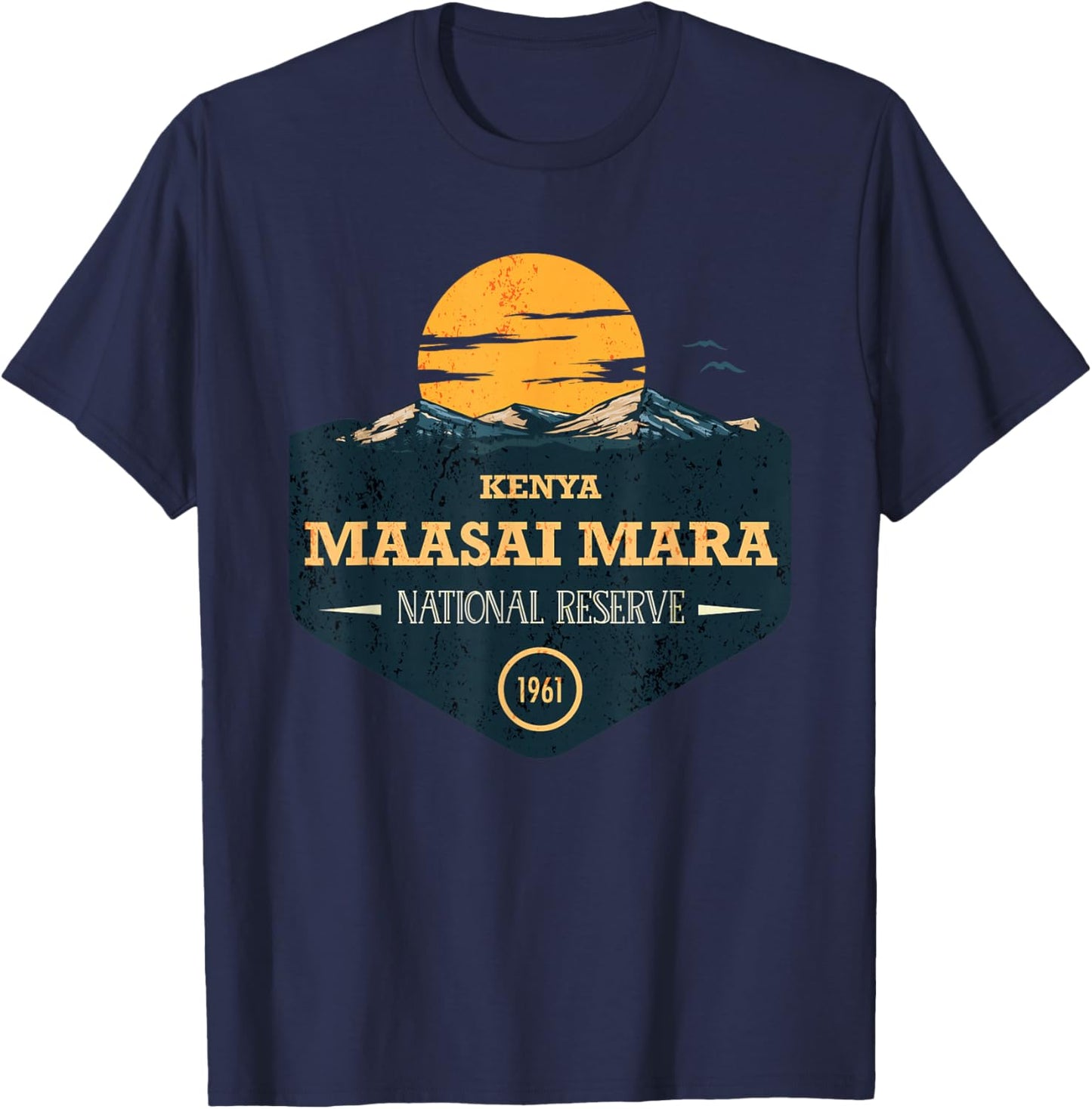 Maasai Mara Kenya National Reserve T-Shirt - T-Shirt | Navy