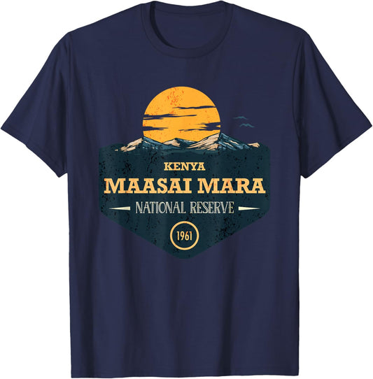 Maasai Mara Kenya National Reserve T-Shirt - T-Shirt | Navy