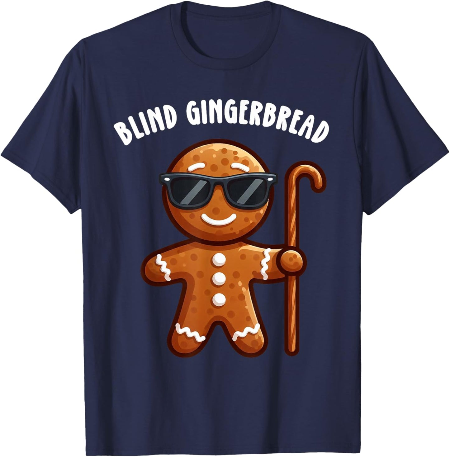 Blind Mice Parody Blind Gingerbread Christmas Family Pajama T-Shirt - T-Shirt | Navy