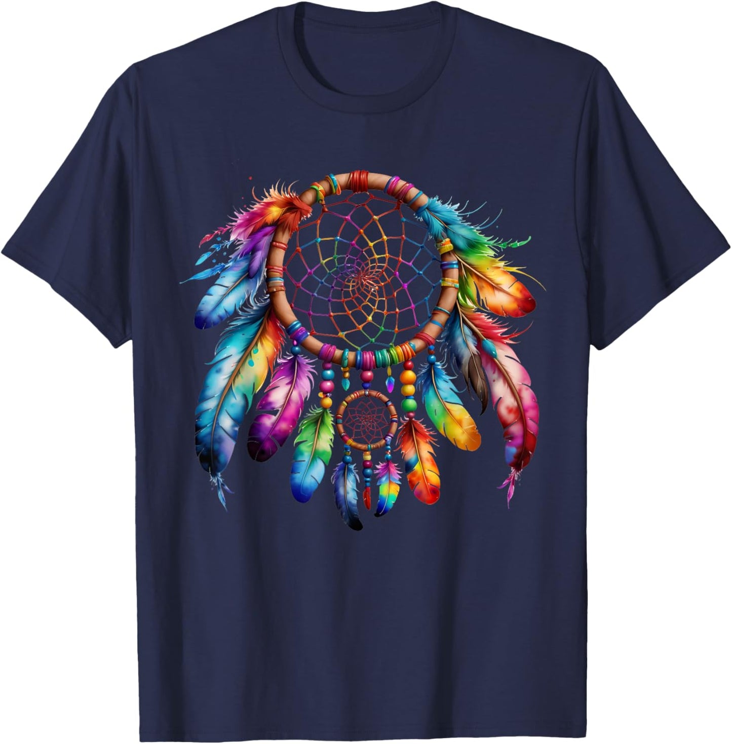Native American Heritage Month Feather Dreamcatcher T-Shirt - T-Shirt | Navy