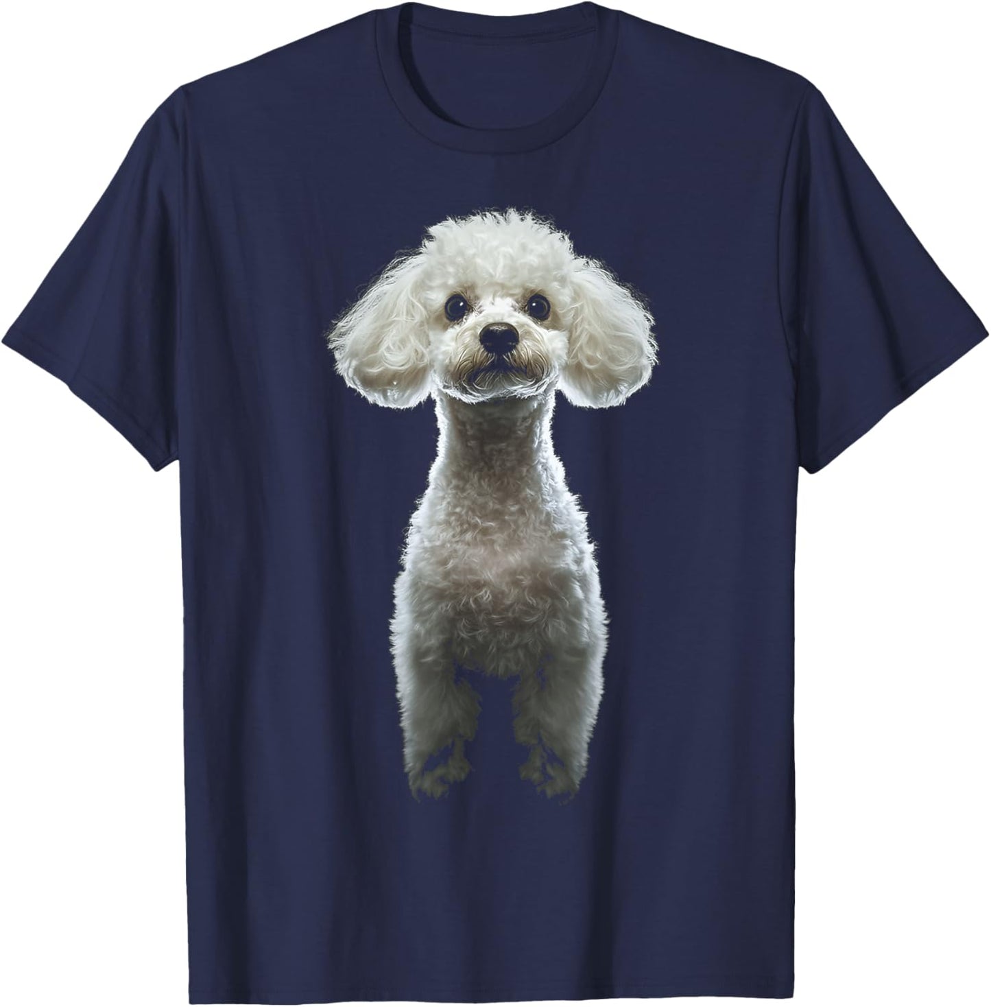 Poodle Dog Motif Pet Artwork Poodle Men Women Kids T-Shirt - T-Shirt | Navy