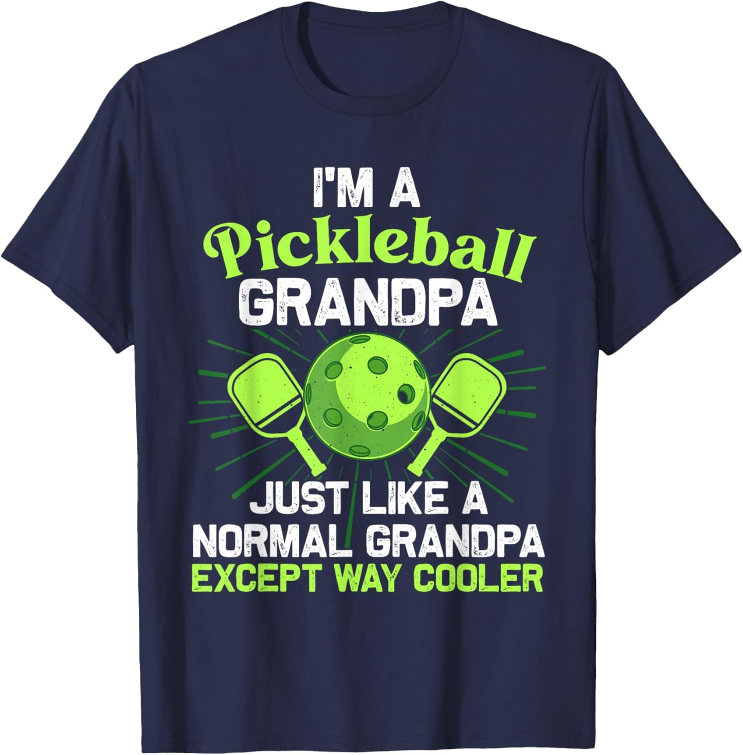Pickleball Art For Grandpa Men Pickle Ball Pickleball Lover T-Shirt - T-Shirt | Navy