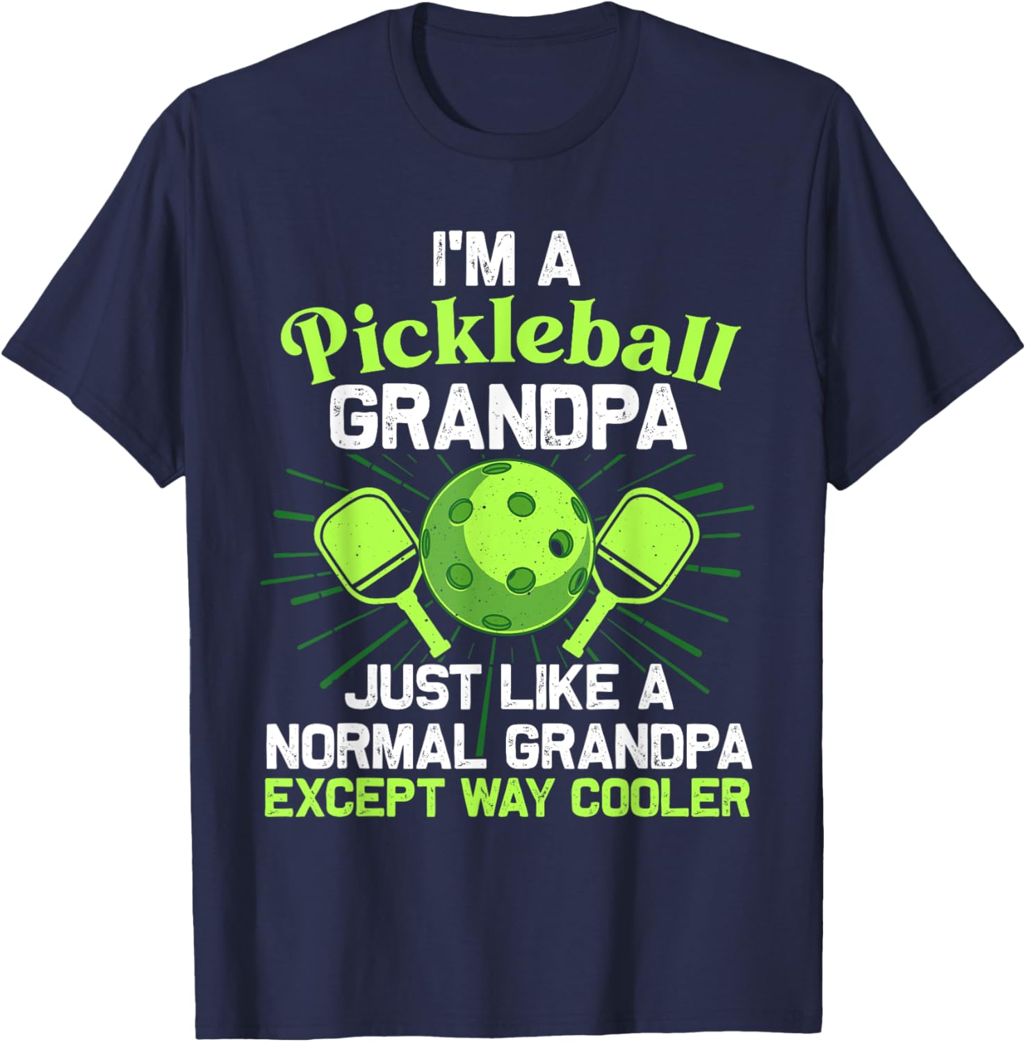 Pickleball Art For Grandpa Men Pickle Ball Pickleball Lover T-Shirt - T-Shirt | Navy