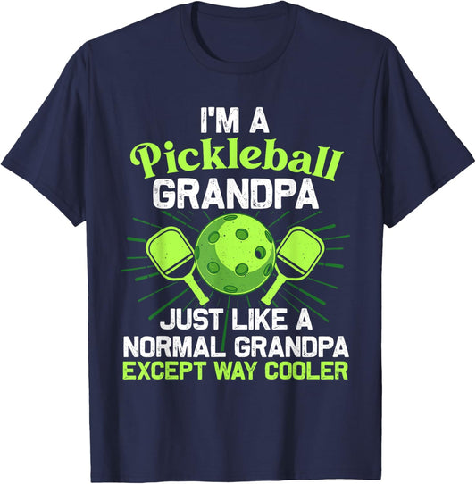 Pickleball Art For Grandpa Men Pickle Ball Pickleball Lover T-Shirt - T-Shirt | Navy