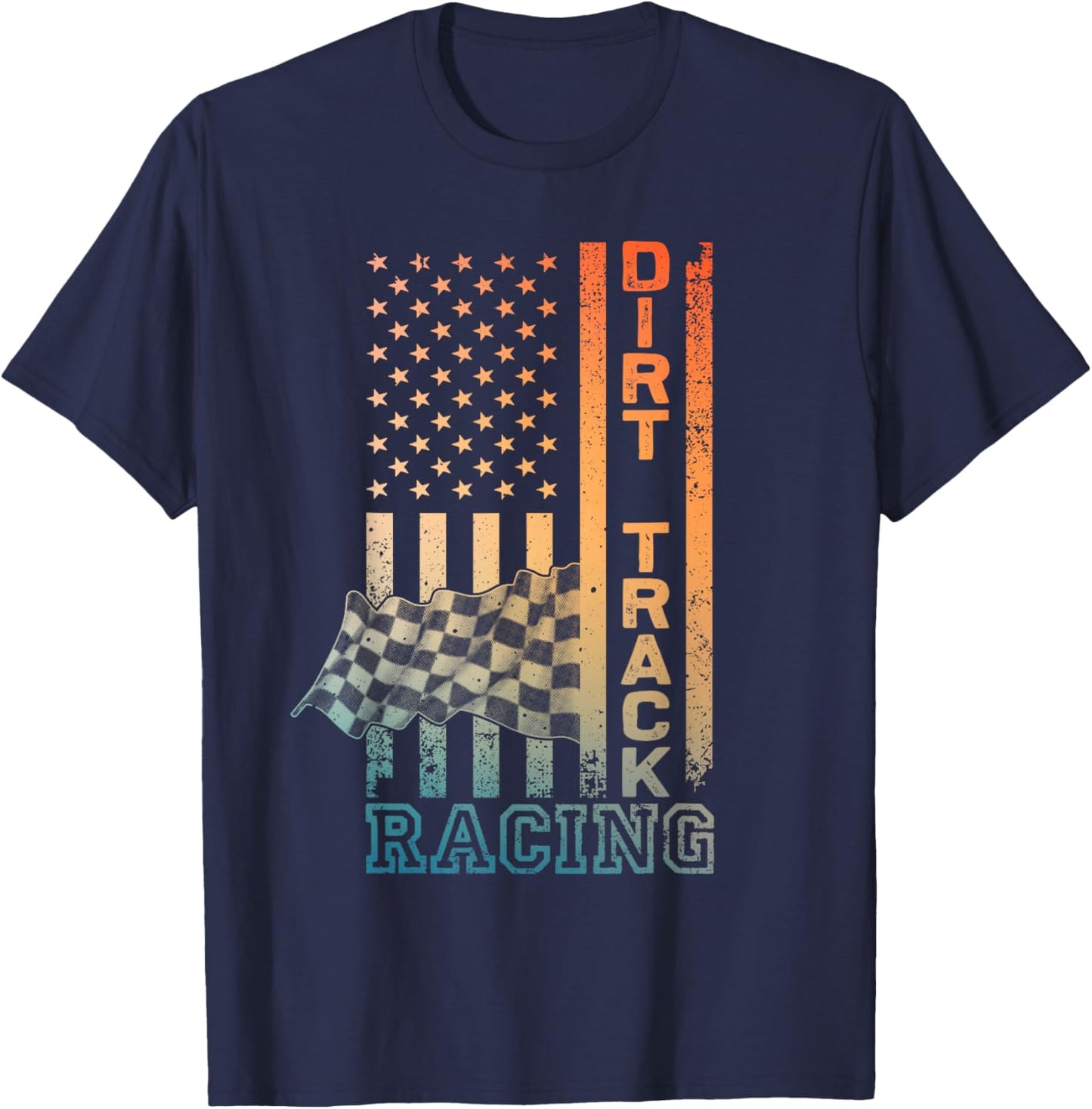 Cool Dirt Track Racing Art Women Dirt Racing Lover T-Shirt - T-Shirt | Navy