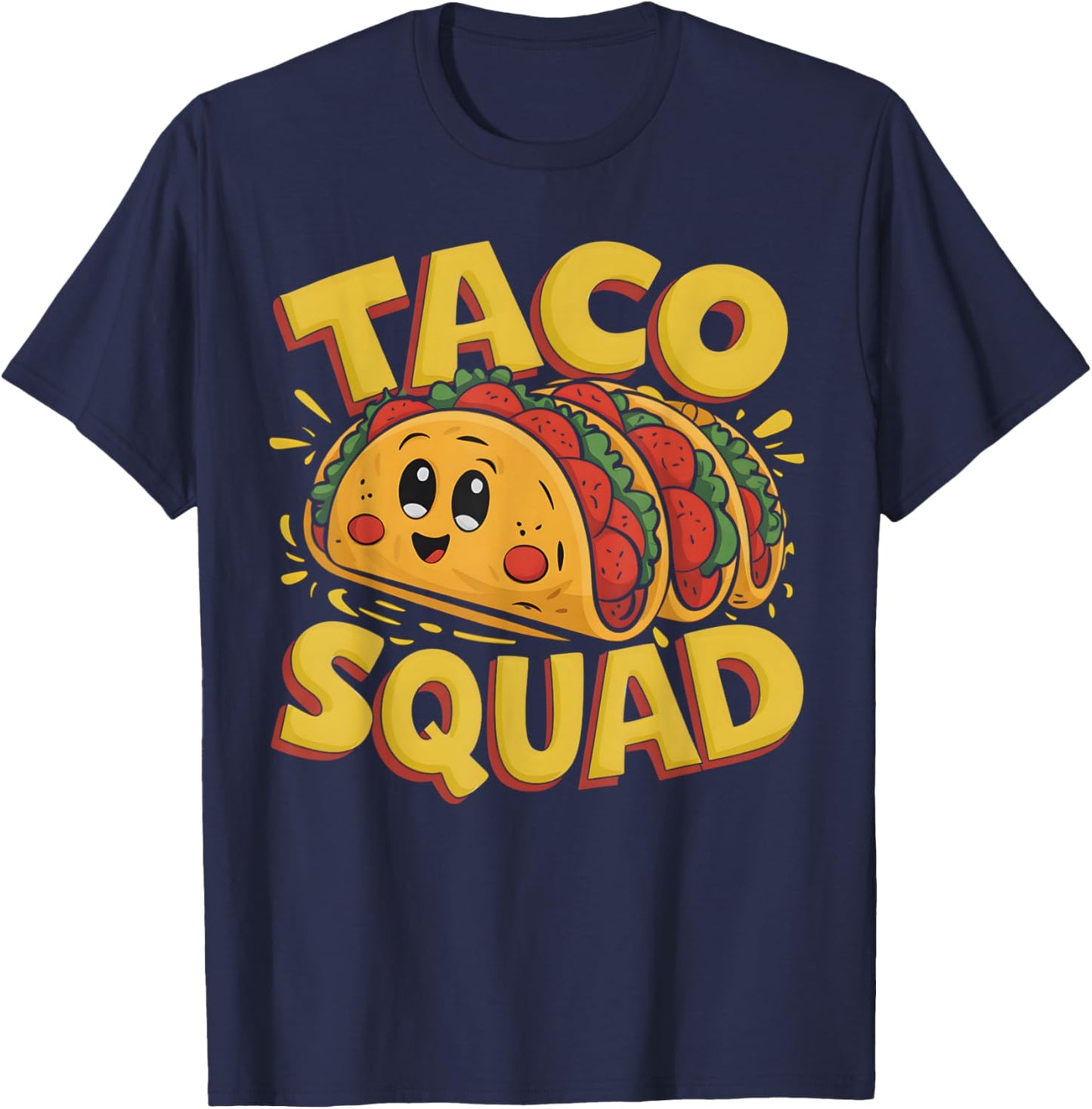 Funny Taco Squad Cute Tacos Mexican Taco Men Women Kids T-Shirt - T-Shirt | Navy