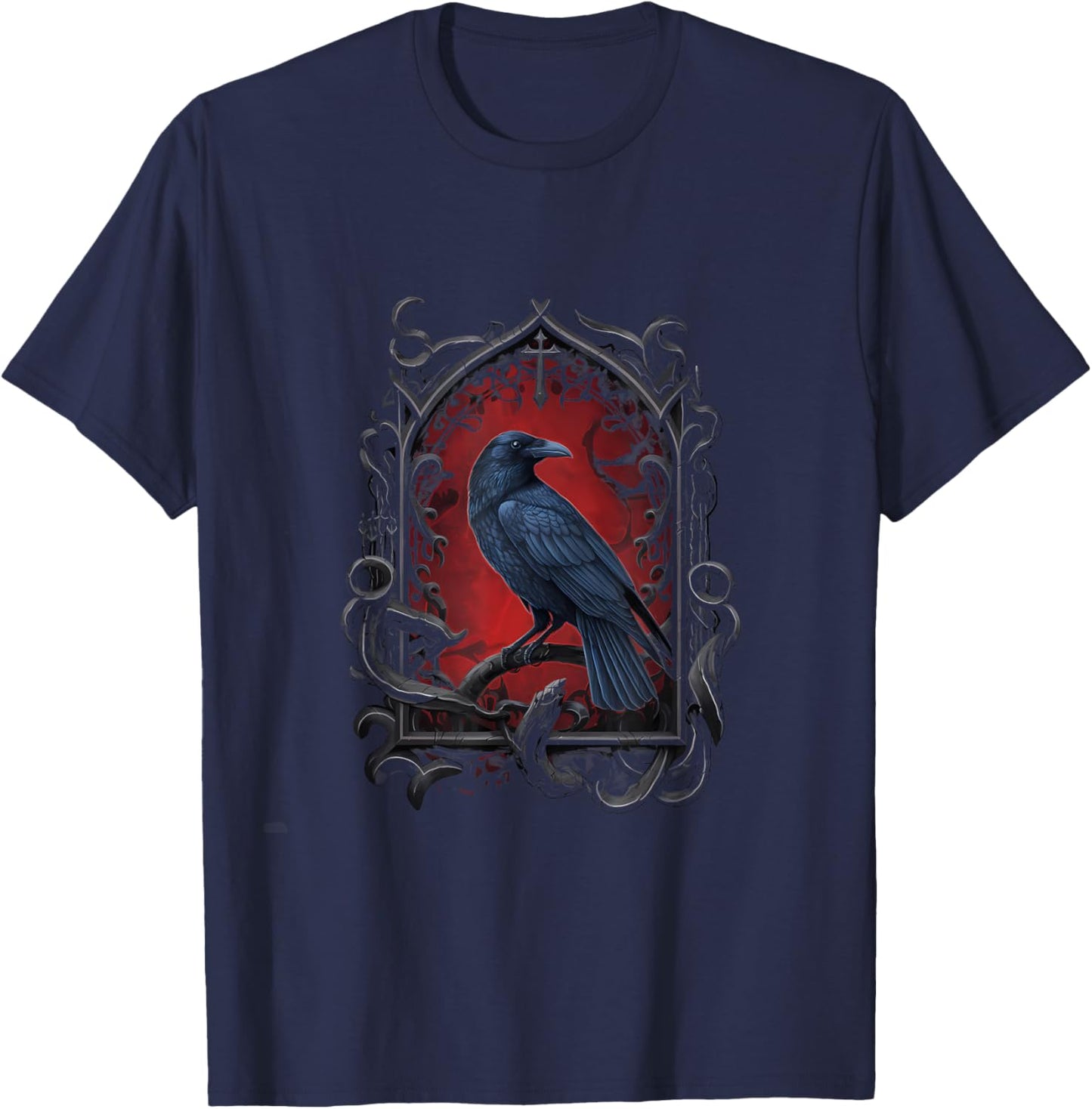 Crow Witch Witchcraft Gothic Goth T-Shirt - T-Shirt | Navy