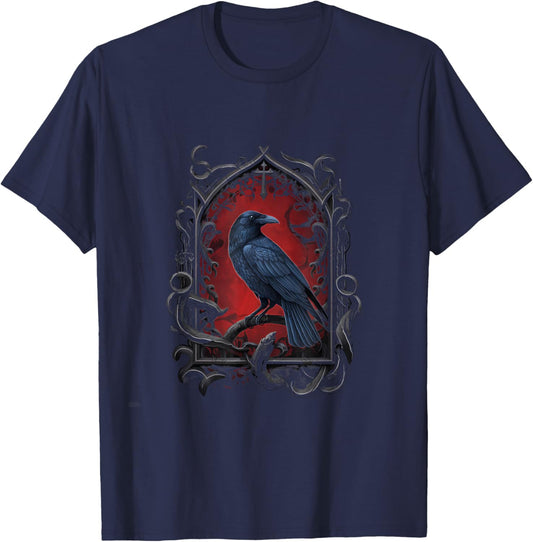 Crow Witch Witchcraft Gothic Goth T-Shirt - T-Shirt | Navy