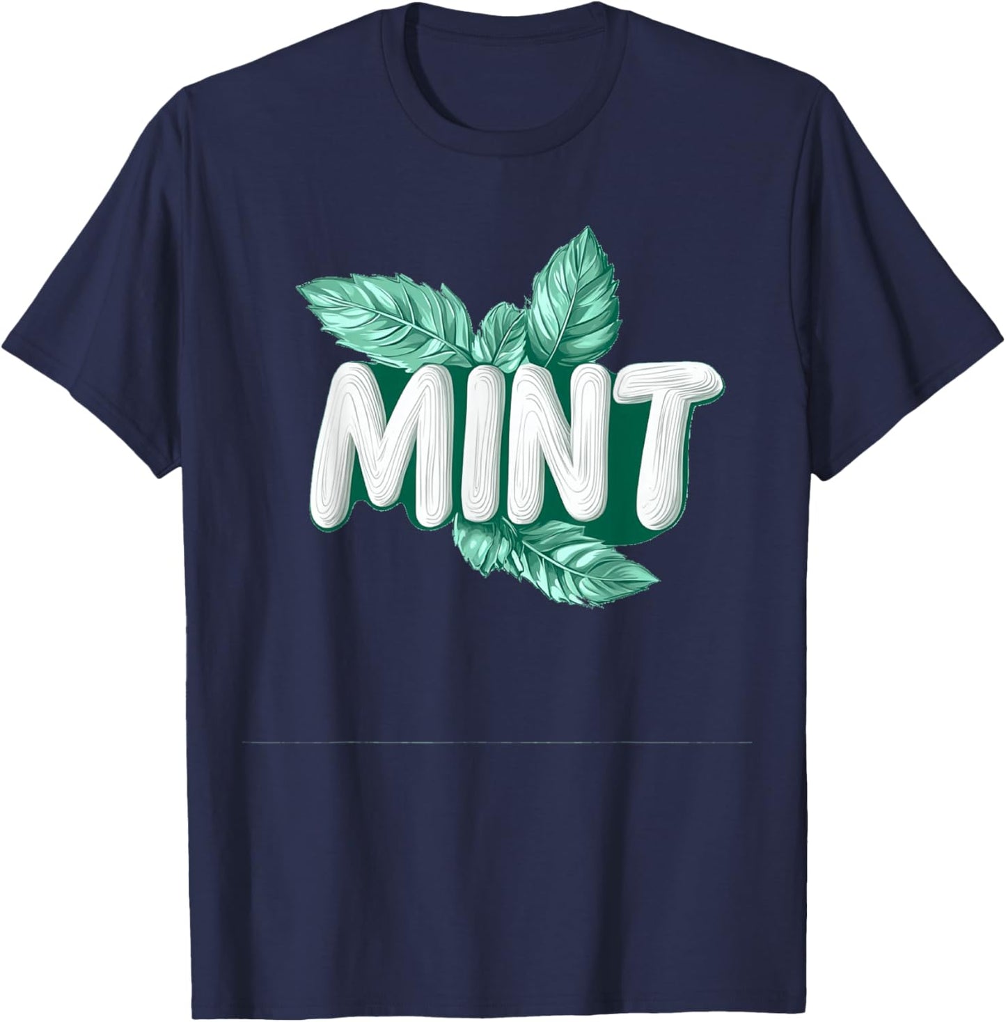 Charming Mint Graphics for a Fresh Look T-Shirt - T-Shirt | Navy