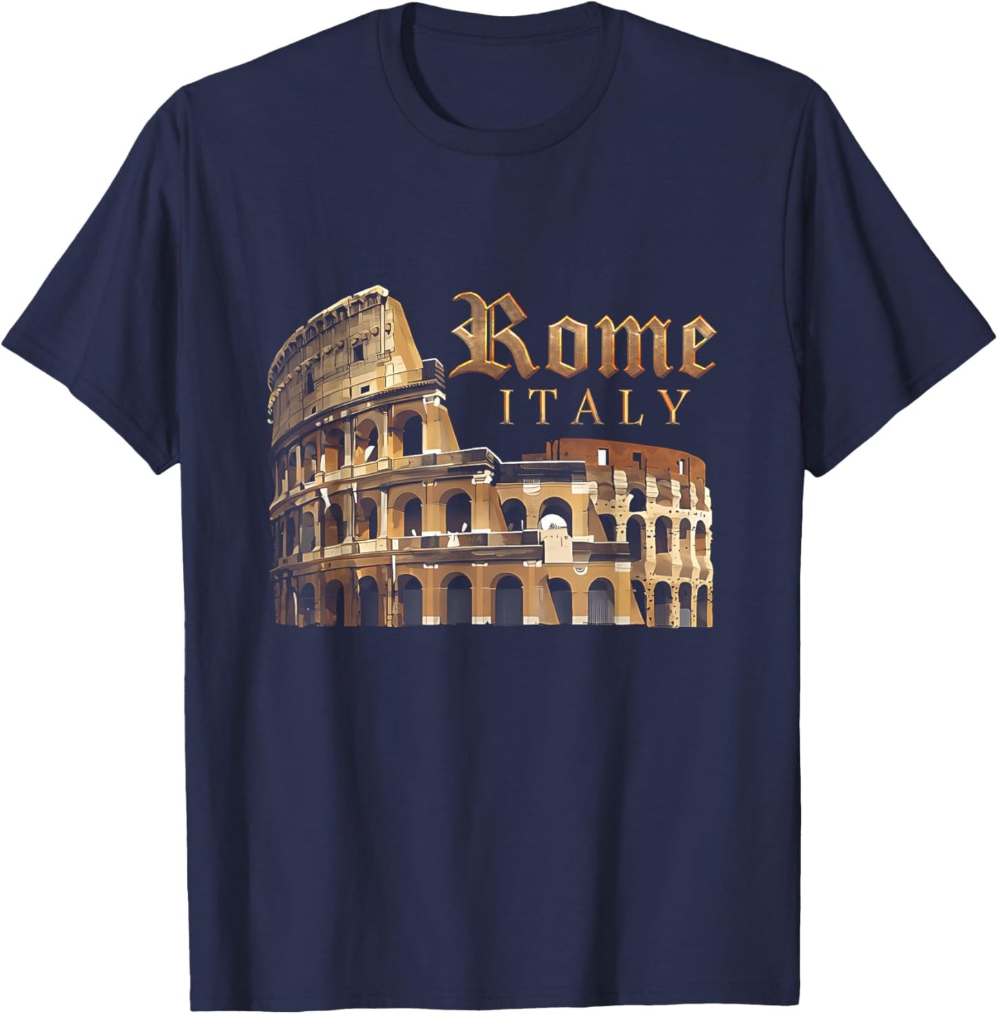 Retro Vintage Roma Italia Colosseum Souvenirs Rome Italy T-Shirt - T-Shirt | Navy
