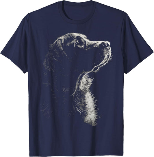 Golden Retriever Dog Graphic Pet Artwork Golden Retriever Men Women Kids T-Shirt - T-Shirt | Navy