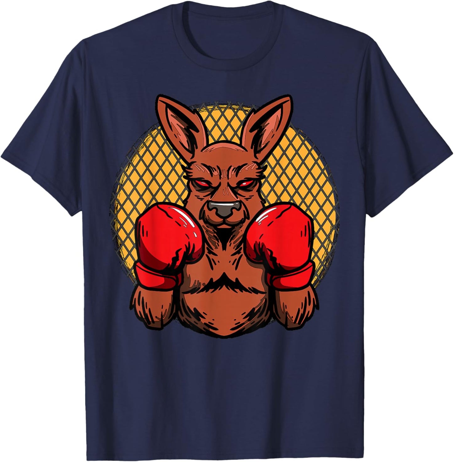 Cartoon Kangaroo Boxer In Boxing Gloves For Adults T-Shirt - T-Shirt | Navy