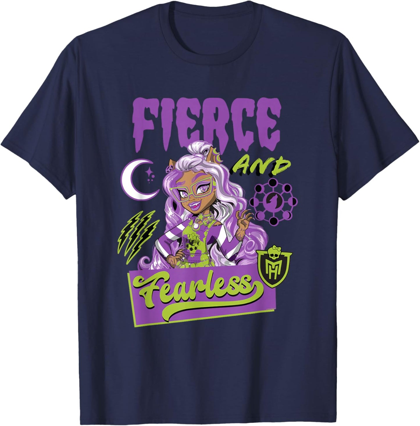 Monster High - Fierce and Fearless Clawdeen T-Shirt - T-Shirt | Navy
