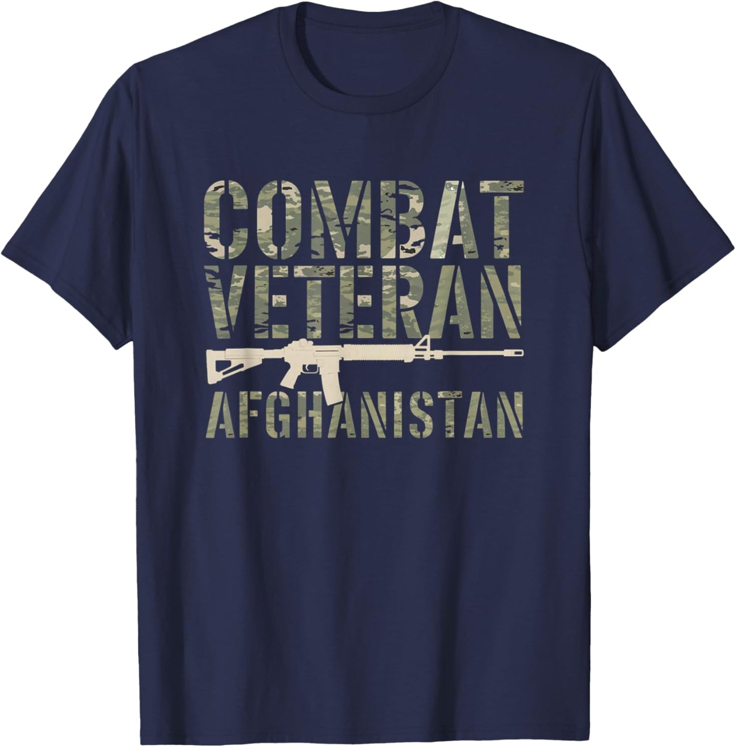 Combat Veteran Afghanistan Gulf War US Military Veteran T-Shirt - T-Shirt | Navy