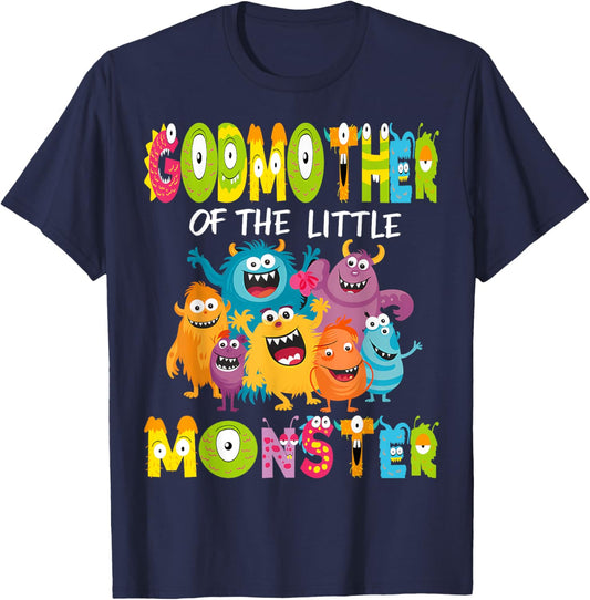 GodMother Of The Little Monster 1St Birthday Kids Party T-Shirt - T-Shirt | Navy