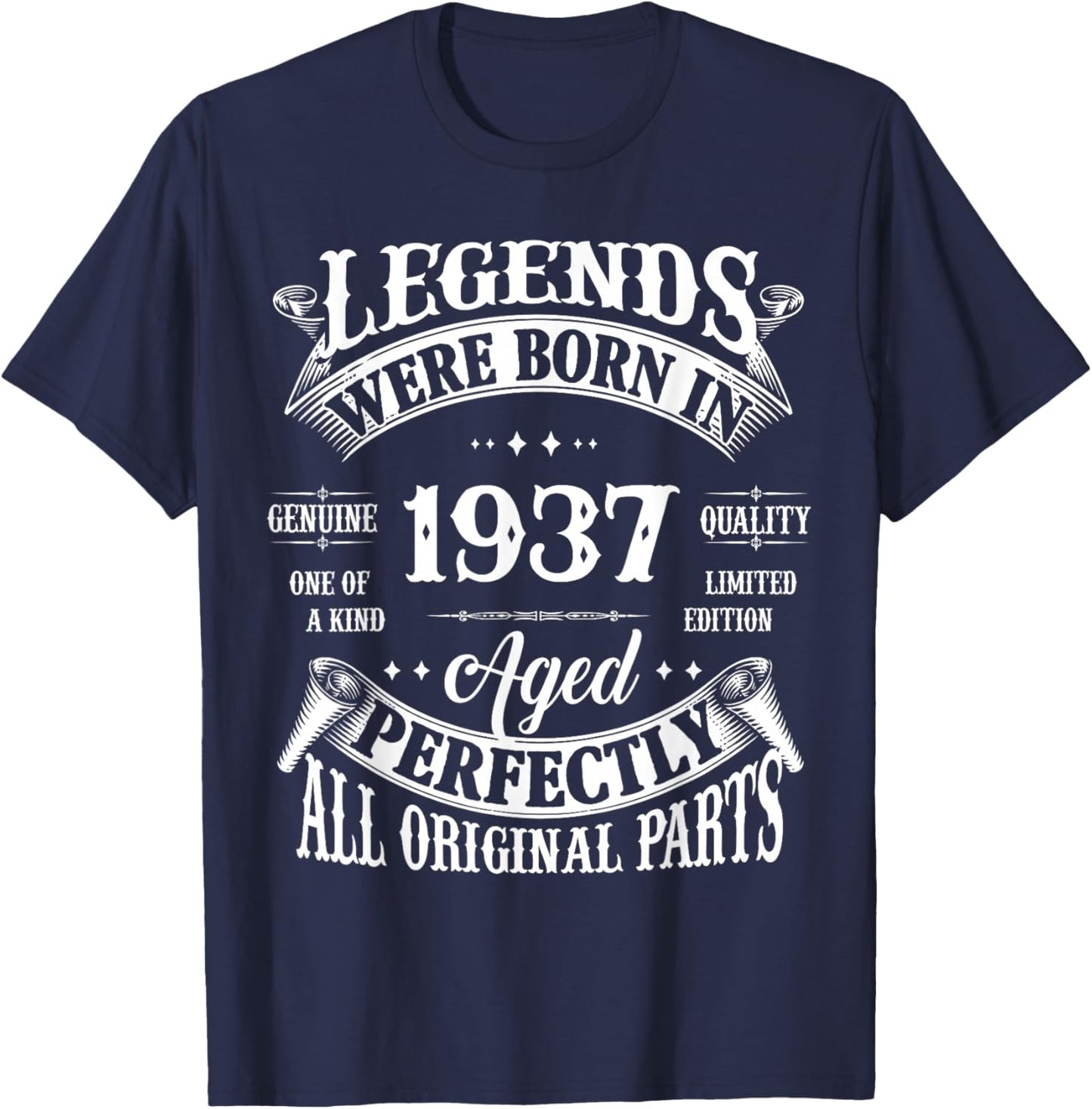 Vintage Legend Born In 1937 88th Birthday 88 Years Old T-Shirt - T-Shirt | Navy