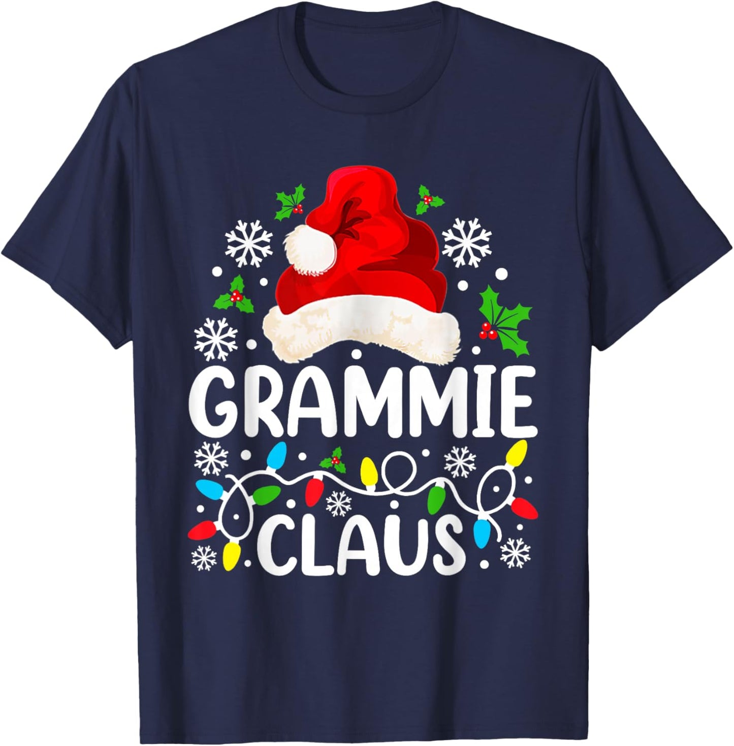 Grammie Claus Funny Christmas Family Matching Grandma T-Shirt - T-Shirt | Navy