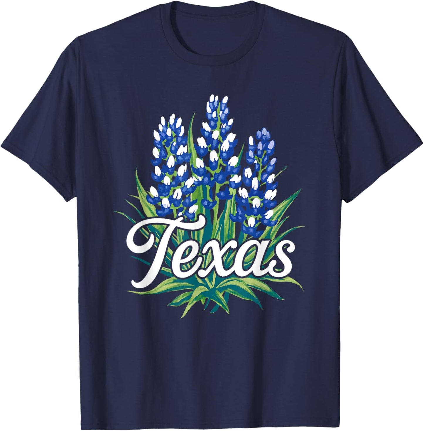 Texas Bluebonnet Floral Graphic T-Shirt - T-Shirt | Navy