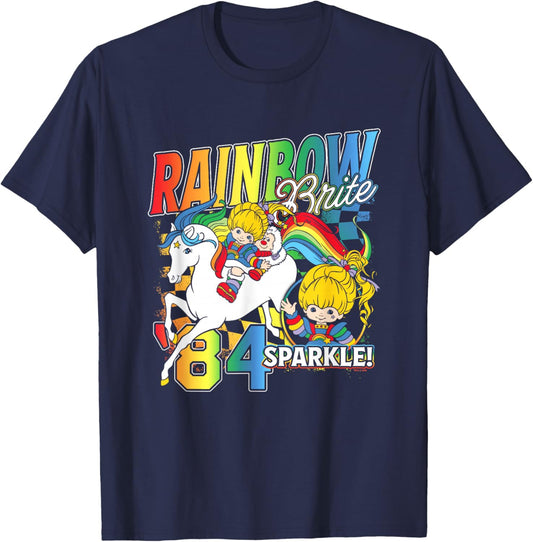 Rainbow Brite 84 Sparkle! Vintage Poster T-Shirt - T-Shirt | Navy