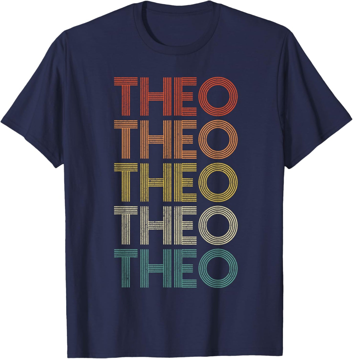 Theo Vintage Retro T-Shirt - T-Shirt | Navy