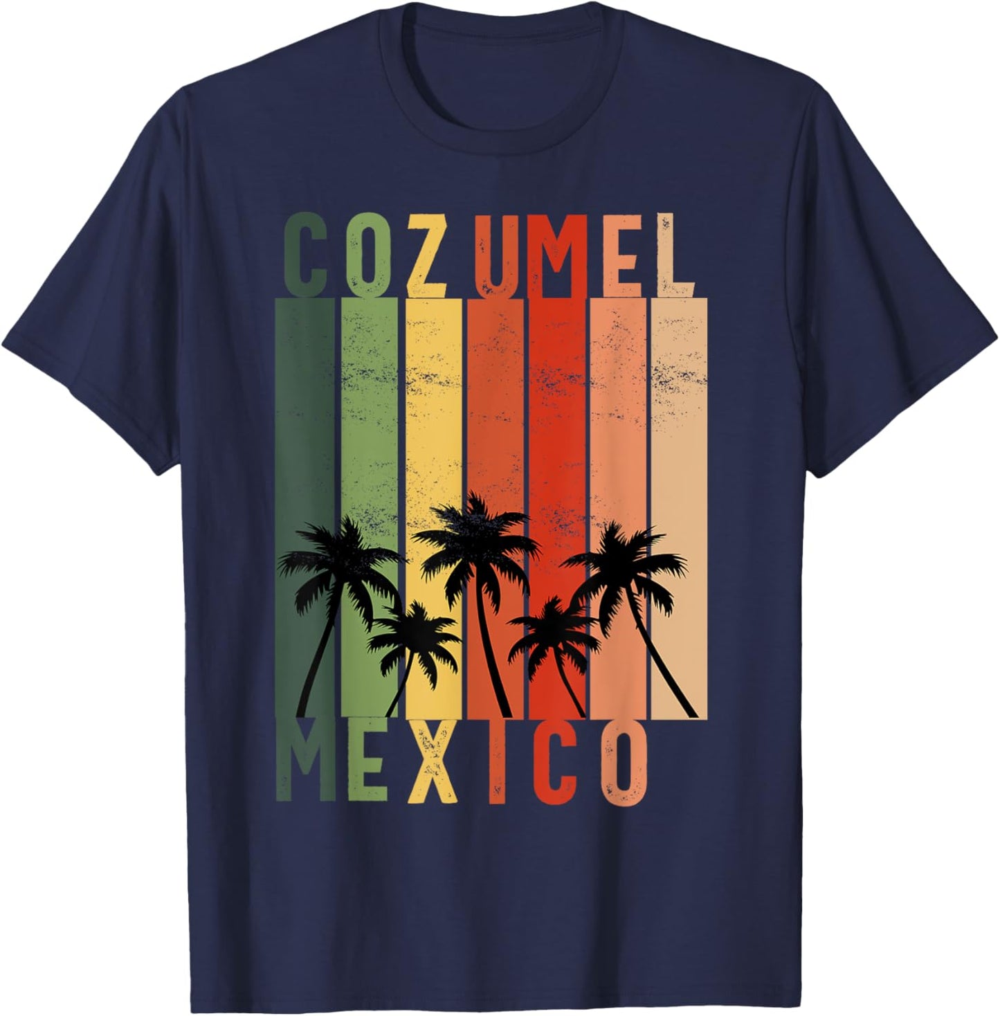Cozumel Mexico Souvenir Vacation Travel Men Women Reminder T-Shirt - T-Shirt | Navy