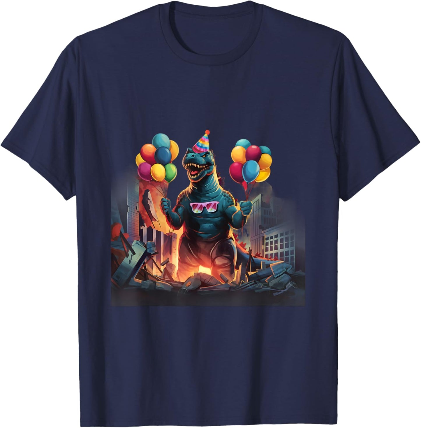 Kaiju Birthday Party Japan Monster Movie Bday Japanese T-Shirt - T-Shirt | Navy