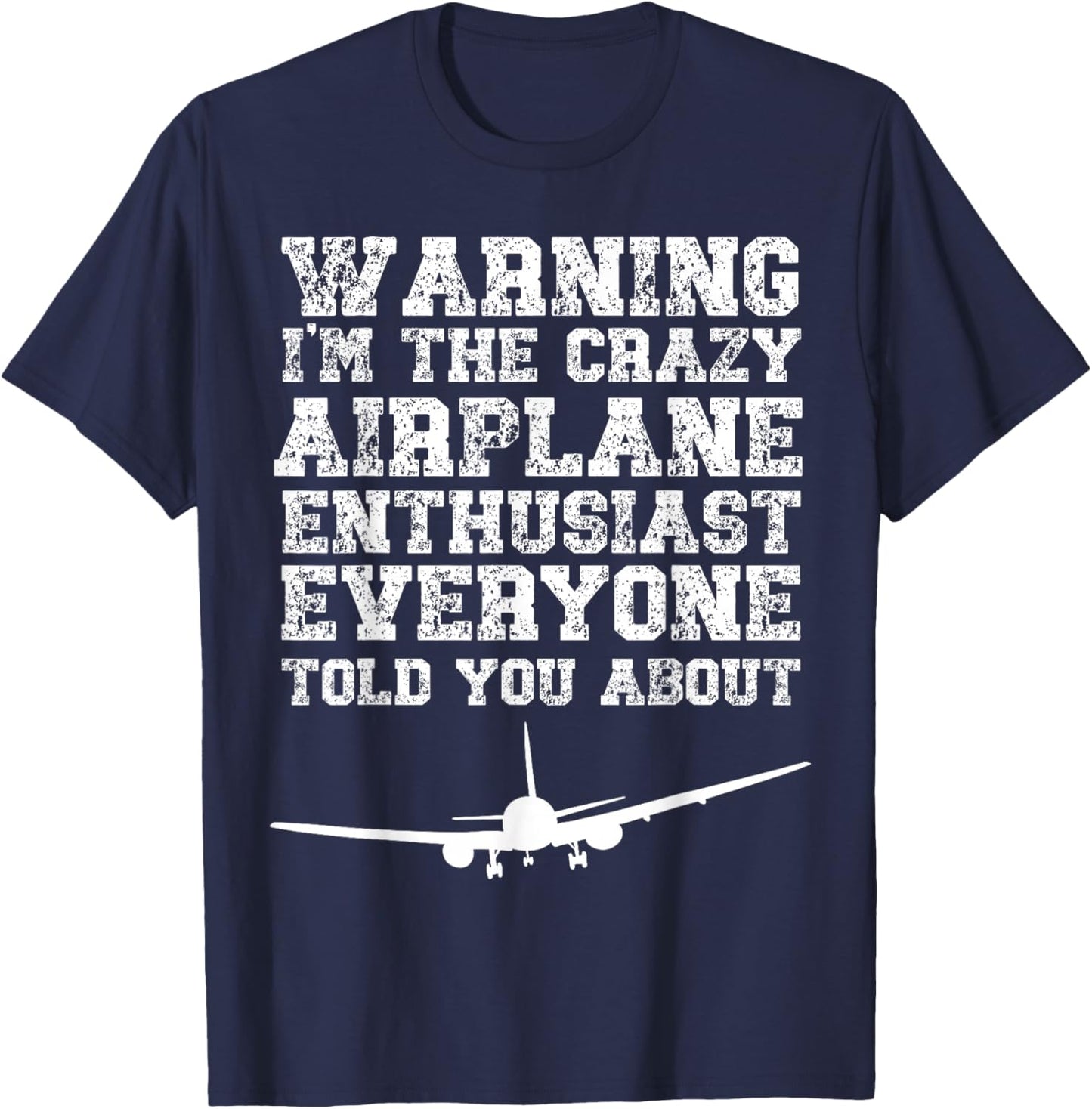 Airplane Enthusiast Men Pilot Plane Funny Aviation For Kids T-Shirt - T-Shirt | Navy