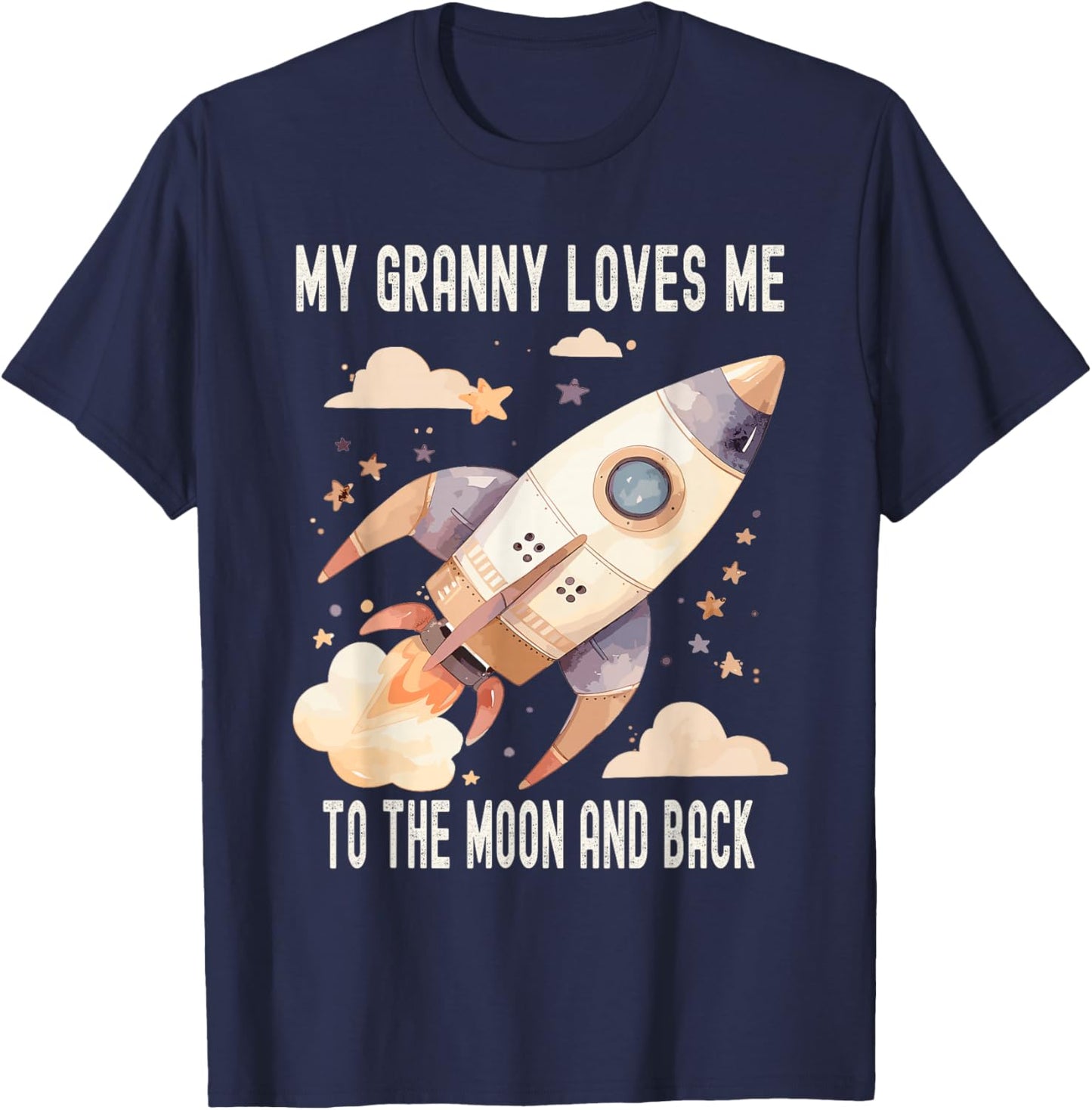 My Granny Loves Me To The Moon And Back T-Shirt - T-Shirt | Navy