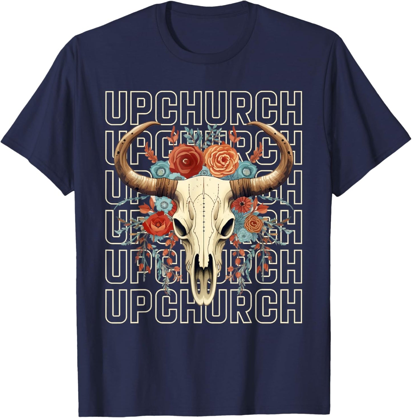 Customized Upchurch Name Family Pride Matching T-Shirt - T-Shirt | Navy