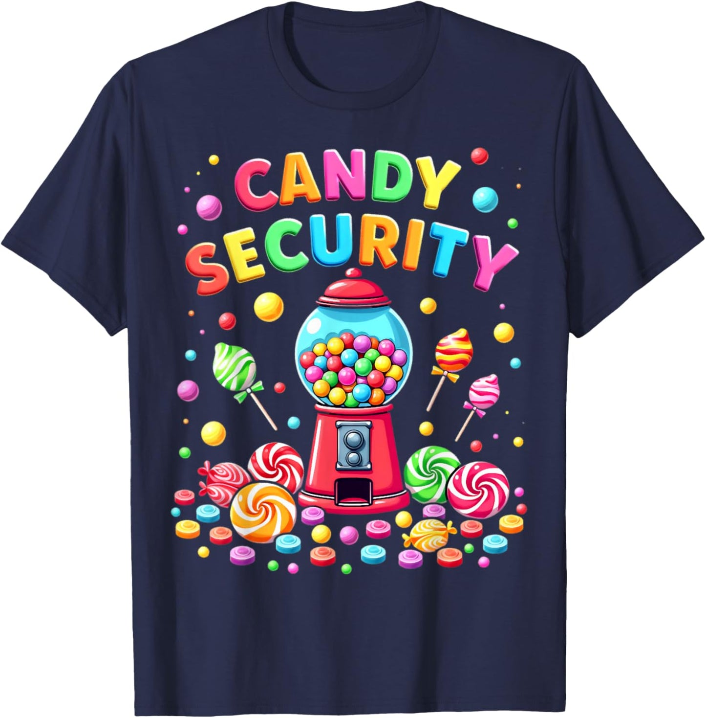 Candy Security Funny Gumball Machine Candyland Active T-Shirt - T-Shirt | Navy