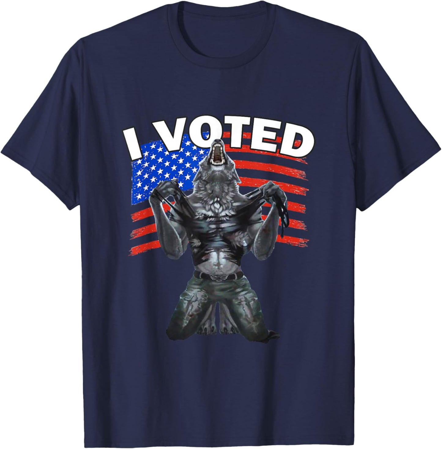 I Voted Werewolf T-Shirt - T-Shirt | Navy