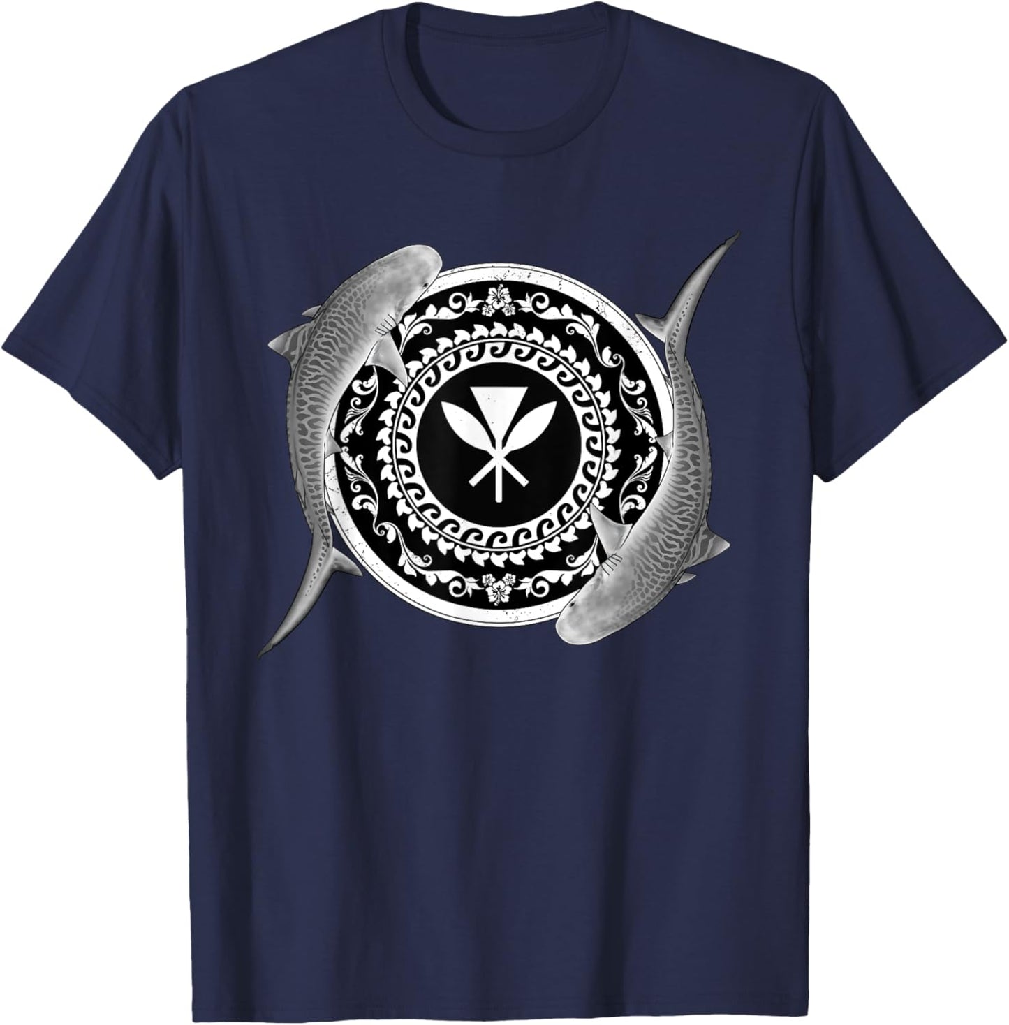 Kanaka Maoli Tiger Shark T-Shirt - T-Shirt | Navy