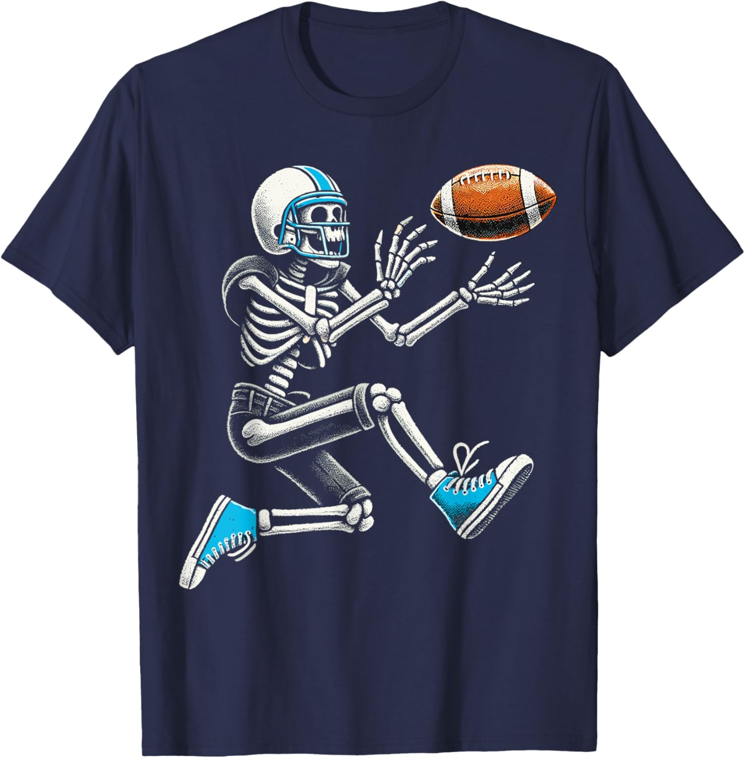 American Football Skeleton Halloween T-Shirt - T-Shirt | Navy