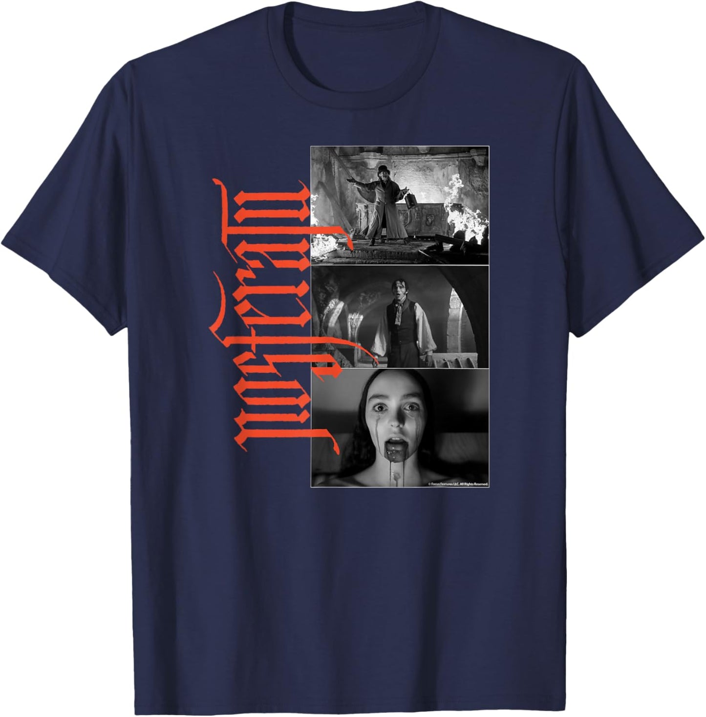 Nosferatu Gothic Horror Collage - , Black, Small, Short Sleeve, Classic Fit T-Shirt - T-Shirt | Navy