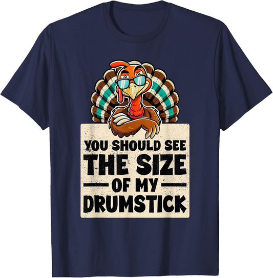 Funny Thanksgiving meme Turkey day T-Shirt - T-Shirt | Navy