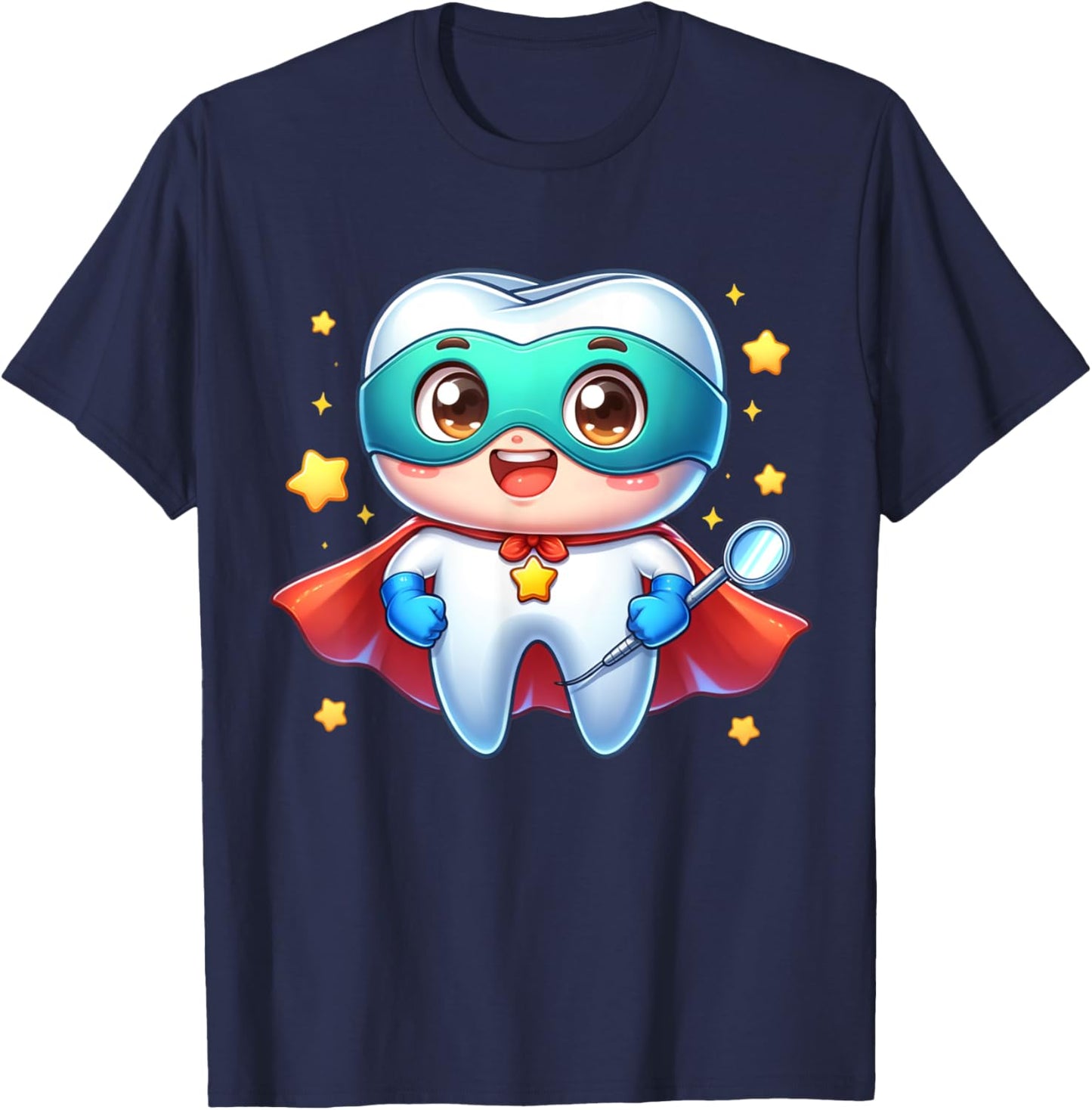 Cute Super Hero Dentist Superhero Tooth Doctor T-Shirt - T-Shirt | Navy
