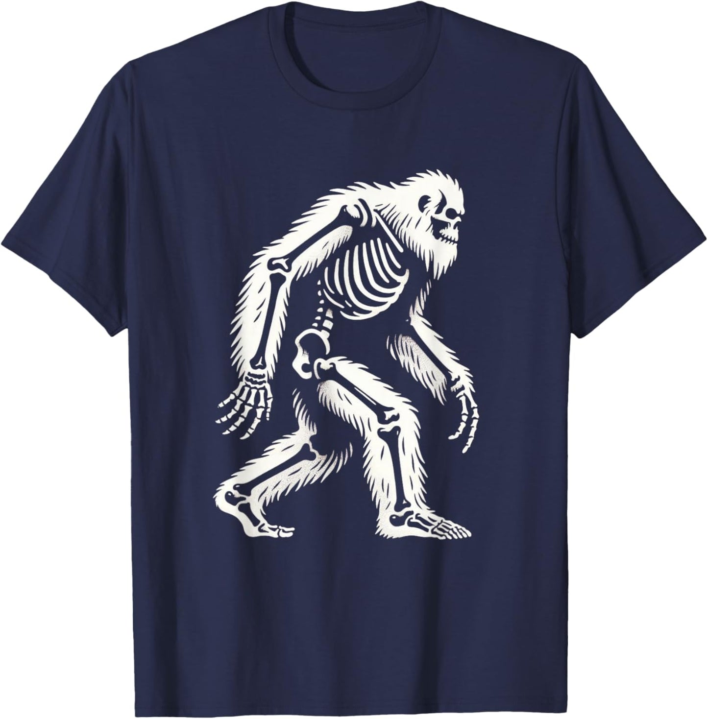 Funny Bigfoot Sasquatch Halloween skeleton T-Shirt - T-Shirt | Navy