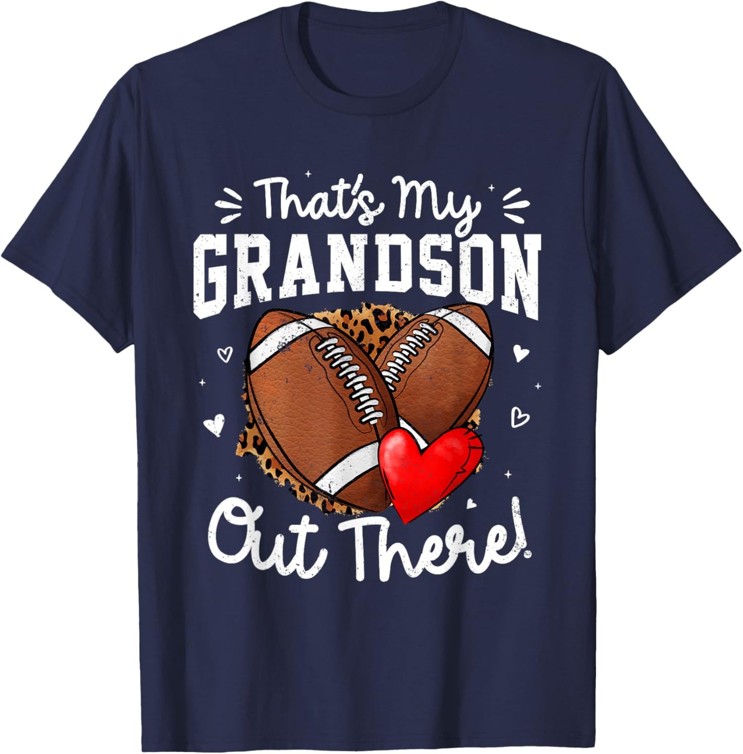 That's My Grandson Out There Funny Football Grandma T-Shirt - T-Shirt | Navy