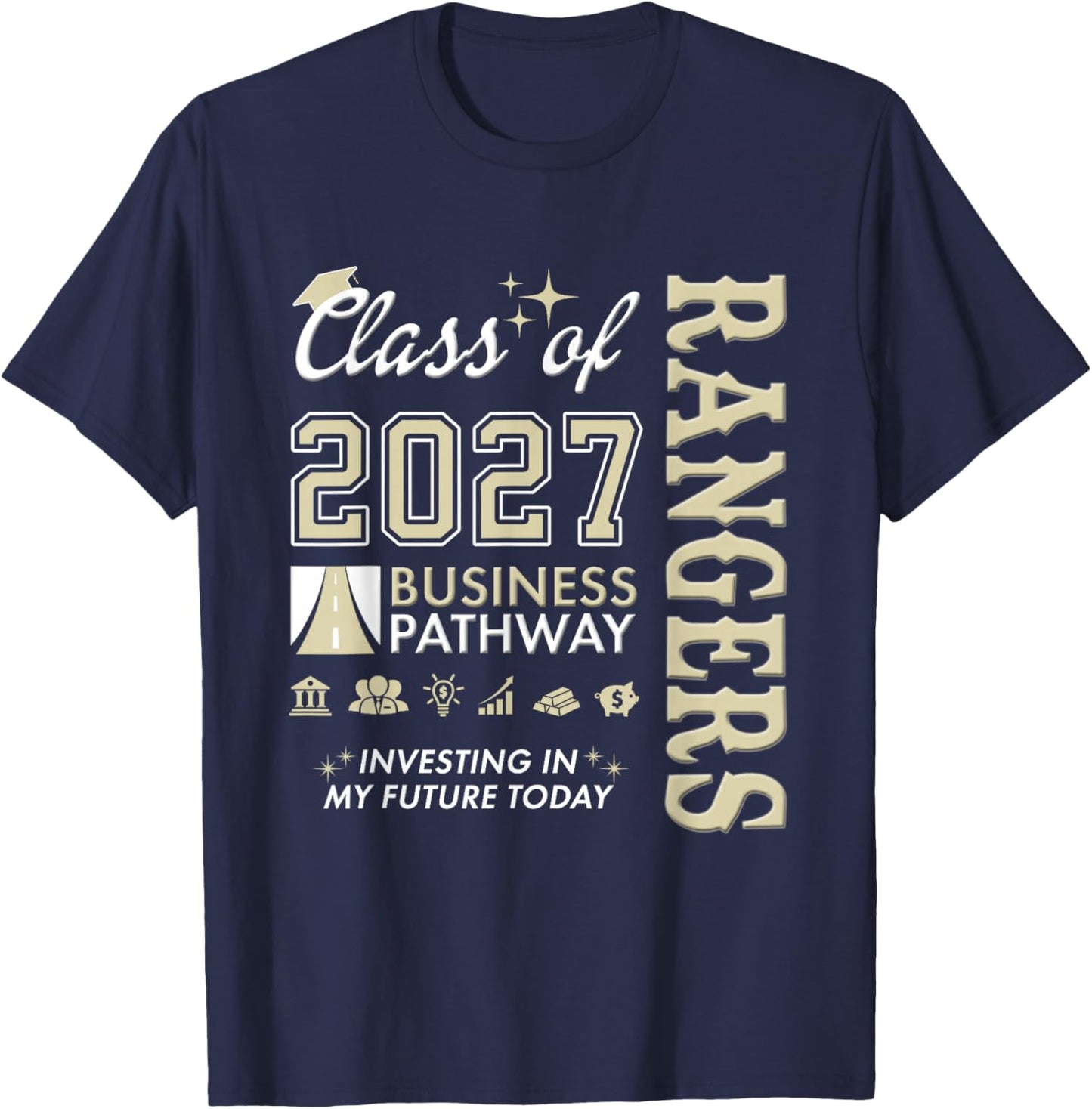 Santa Rosa Rangers - Business Pathway Class of 2027 T-Shirt - T-Shirt | Navy