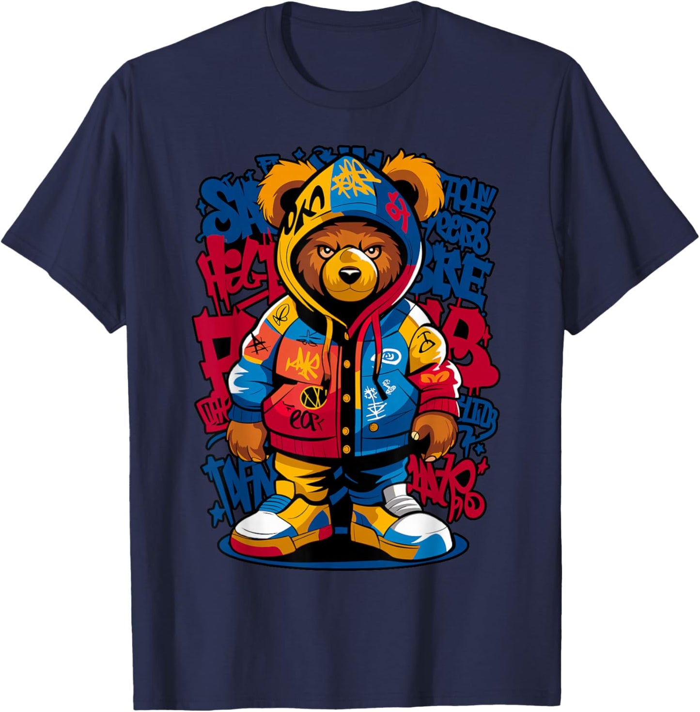 Hip Hop Teddy Bear Rap Music T-Shirt - T-Shirt | Navy