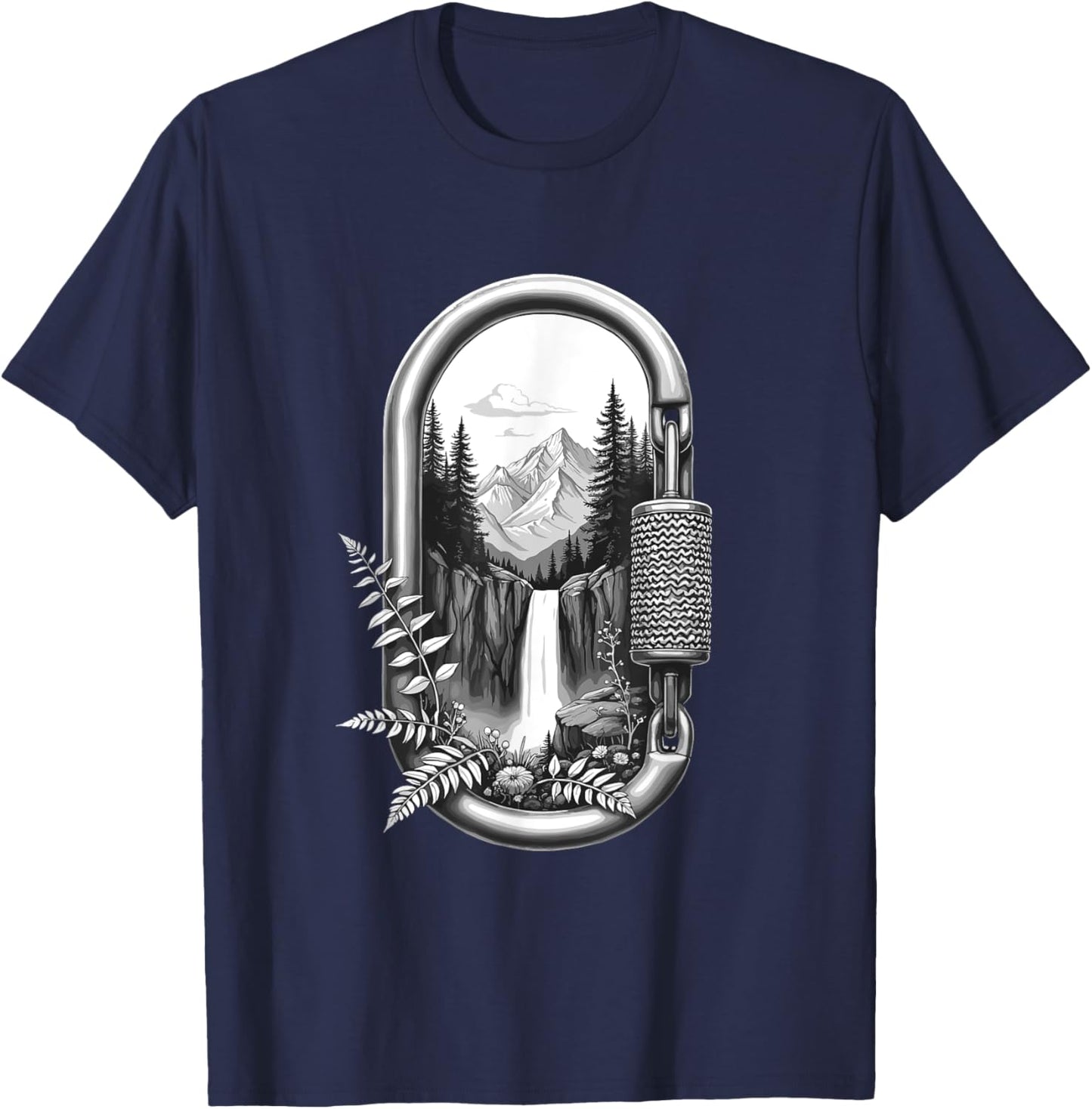 Scenic Mountain in Carabiner Frame T-Shirt - T-Shirt | Navy