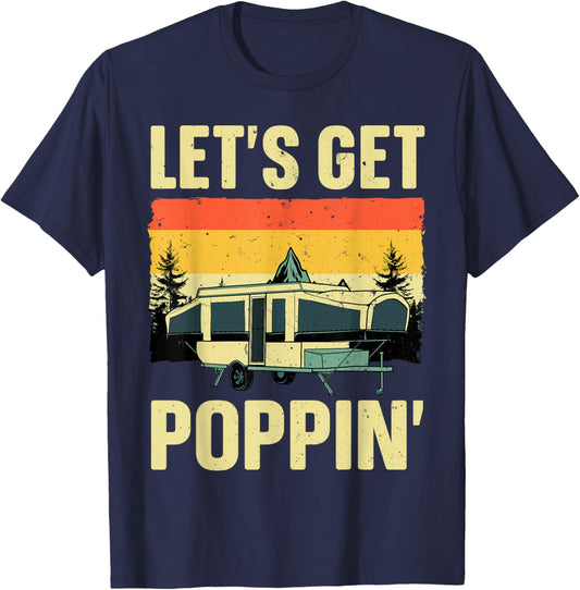Funny Pop Up Camper Art Women Pop Up Trailer Camping T-Shirt - T-Shirt | Navy