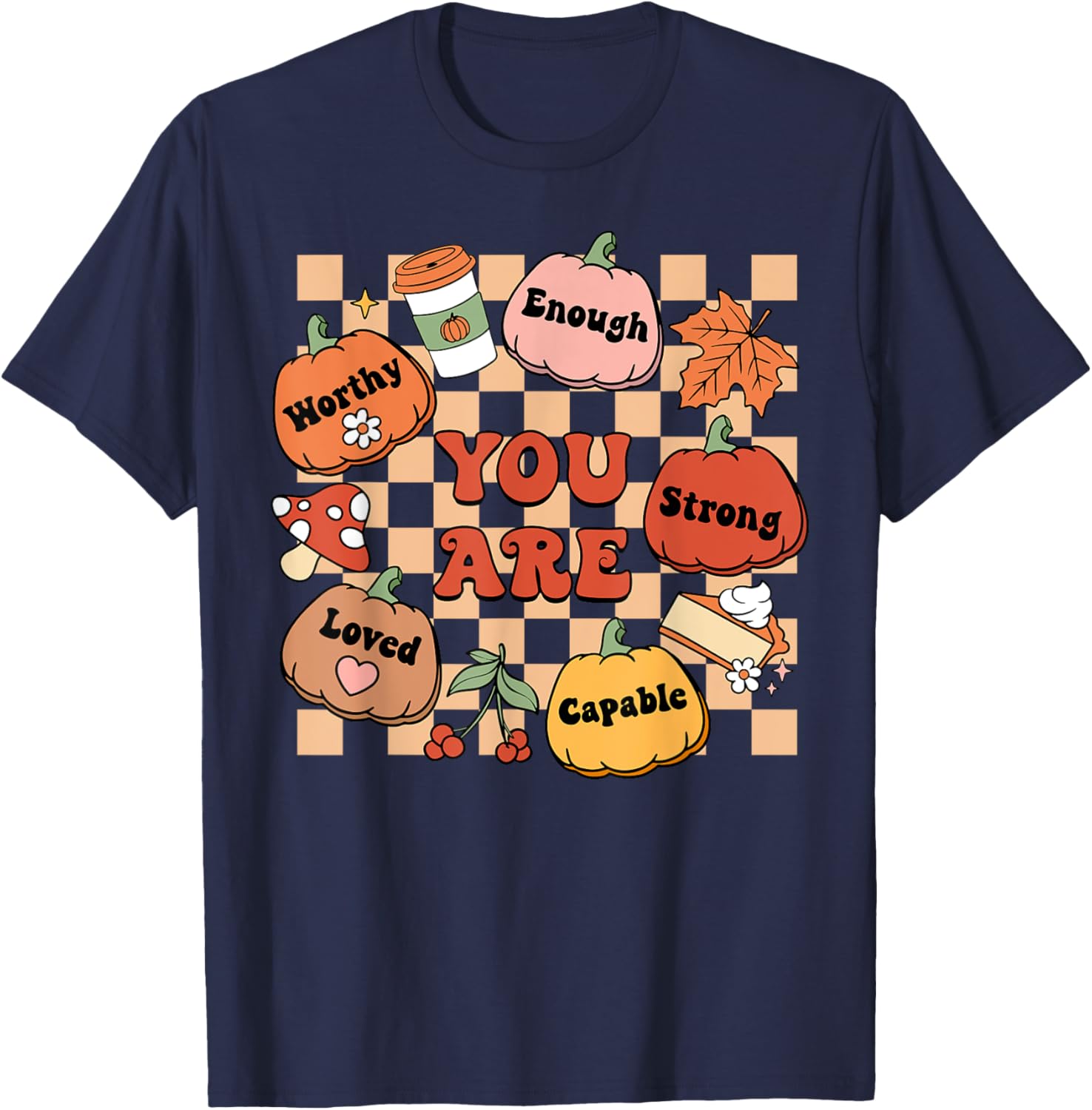 Retro You Are Pumpkin Fall School Counselor Thanksgiving T-Shirt - T-Shirt | Navy